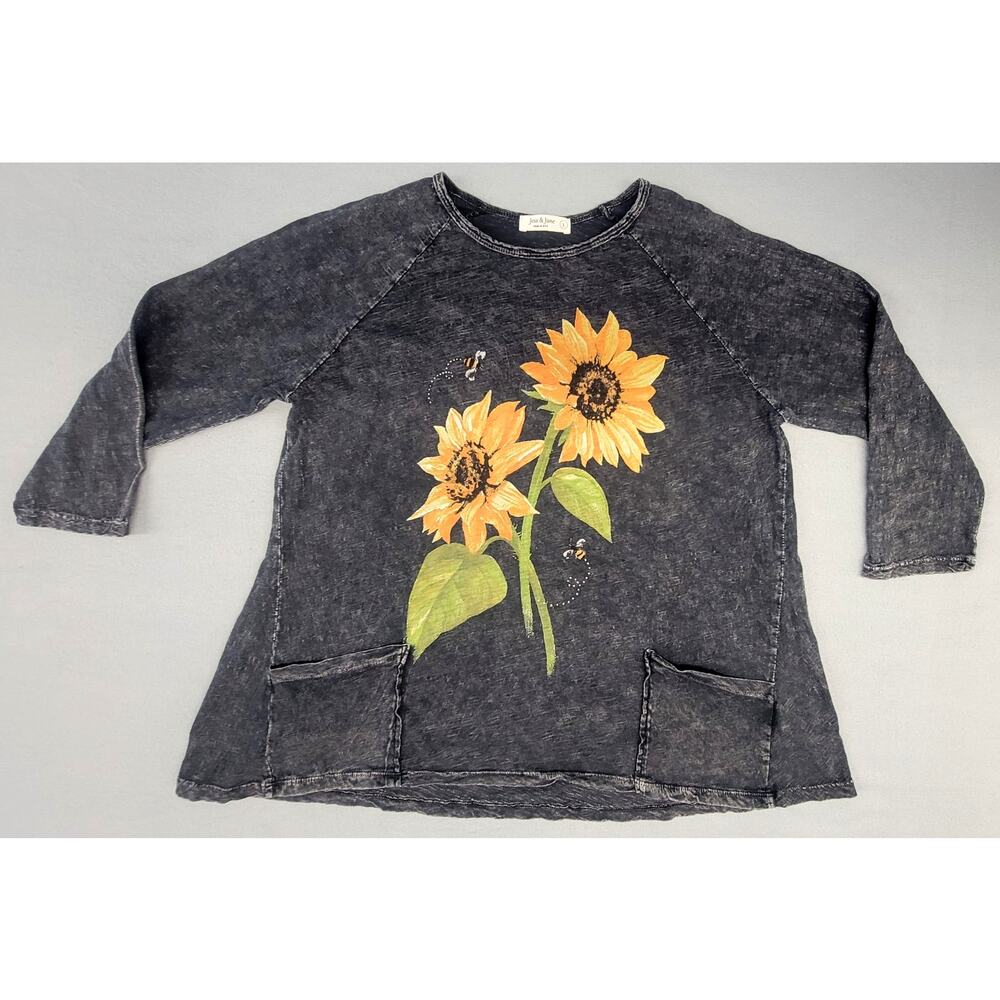 Jess & Jane Sunflower Mineral Wash Tunic Large - Picture 2 of 10